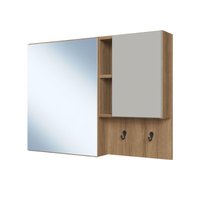 Armário Espelheira para Banheiro ES8010 com 2 Portas e Nichos Mel/Arenas