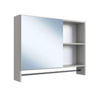 Armário Espelheira para Banheiro ES8020 com 1 Porta 1Toalheiro e Nichos Arenas