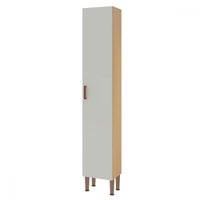 Paneleiro 1 Porta 3 Prateleiras Freijo/White Laca Brilho - Genialflex