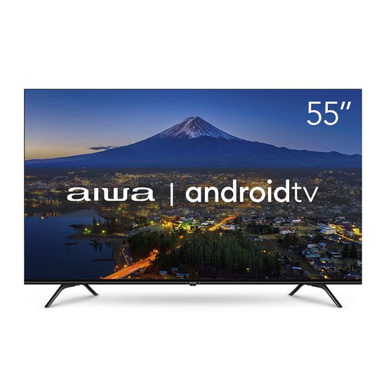 Smart TV AIWA 55 Android 4K Borda Ultrafina Dolby VisioneAtmos Preto