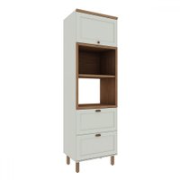 Torre Quente Iluminata 100% Mdf 2 Prateleiras 1 Gaveta e 2 Portas Provençais Mint - Genialflex Verde