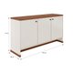 Conjunto Escritório Office 4 Peças Mesa Gaveteiro Armário Buffet Berlin - ViaNossa - Off White e Naturale