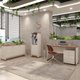 Conjunto Escritório Office 4 Peças Mesa Gaveteiro Armário Buffet Berlin - ViaNossa - Off White e Naturale