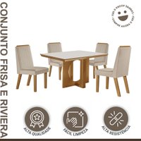 Conjunto Frisa 120x80cm com 4 Cadeiras Riviera LJ Móveis