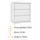 Mesa de Cabeceira Stillus 3 Gavetas com Tampo em MDF Tcil Branco