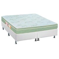 Cama Box Queen: Colchão Espuma Castor D33 Sleep Max + Base CRC Courano White(158x198)