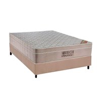 Conjunto Box Casal: Colchão Molas Ortobom SuperPocket Airtech Spring + Base CRC Suede Clean(138x188)