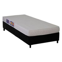 Conjunto Box Solteiro: Colchão Espuma Ortobom D23 Light Saúde + Base CRC Suede Black(78x188)