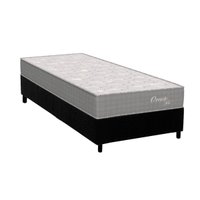 Cama Box Solteiro: Colchão Molas Orthoflex MasterPocket Ensacadas Orvieto Unic Face + Base CRC Suede Black(88x188)