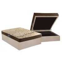 Conjunto Box Baú Casal: Colchão Espuma D Angelis Anjos D28 Confort + Base CRC Suede Clean (138x188)