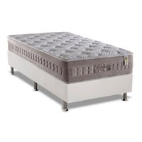 Cama Box Solteiro: Colchão Molas Anjos MasterPocket Ensacadas Richesse + Base CRC Courano White(88x188)