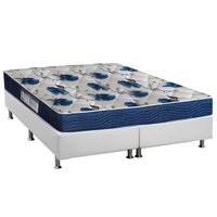 Cama Box Queen: Colchão Ortopédico Ortobom D28/EP Anatômico Fort Tech ISO 60 + Base CRC Courano White(158x198)