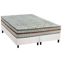 Cama Box Queen: Colchão Molas MasterPocket Ensacadas Anjos Classic + Base CRC Courano White(158x198)