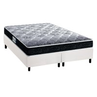 Cama Box Queen: Colchão Espuma D33 Probel /EP Anatômico Advanced Tech1500 + Base CRC Suede White(158x198)