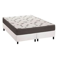 Cama Box Queen: Colchão Espuma Ortobom D45 Light Saúde Ortopilow + Base CRC Courano White(158x198)