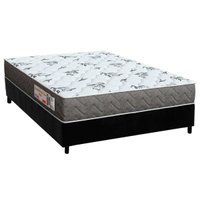 Conjunto Box Casal: Colchão Espuma Orthoflex D33 ComfortPedic Black + Base CRC Suede Black(138x188)