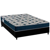 Cama Box Viúva: Colchão Espuma Ortobom D28/EP Anatômico Fort Tech ISO 60 + Base CRC Suede Black(128x188)