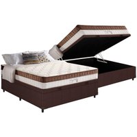 Conjunto Box Baú Casal: Colchão Molas D Angelis Anjos King Best Superlastic + Base CRC Courano Brown (138x188)