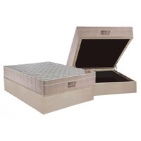 Cama Box Baú Casal: Colchão Molas SuperPocket Ensacadas Ortobom Fort Airtech Spring + Base CRC Suede Clean(138x188)