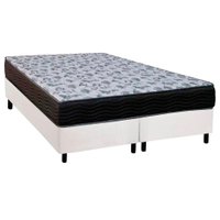 Cama Box Queen: Colchão Espuma Ortobom D33/EP Anatômico Fort Tech ISO 100 + Base CRC Courano White(158x198)