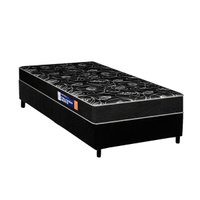 Conjunto Box Solteiro: Colchão Espuma Plumatex D28 IsoPluma Vip + Base CRC Suede Black(88x188)