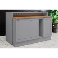 Bancada Ilha Cozinha  Gourmet Americana c/ 3 Portas 145cm Cinza - Henn