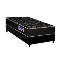 Conjunto Box Solteiro: Colchão Espuma Plumatex D28 IsoPluma + Base CRC Suede Black(88x188)