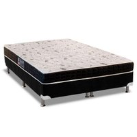 Conjunto Box King: Colchão Anatômico D Angelis Anjos D28 / AG65 Pantanal Thierry + Base CRC Suede Black (193x203)