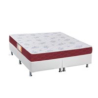 Conjunto Box Queen: Colchão Espuma Castor Sleep Max + Base CRC Courano White(158x198)