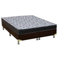 Cama Box Queen: Colchão Espuma D33 Ortobom /EP Anatômico Fort Tech ISO 100 + Base CRC Suede Brown(158x198)