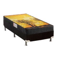 Conjunto Box Solteiro: Colchão Anatômico D Angelis Anjos D28 Pantanal + Base CRC Suede Black (88x188)