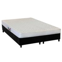 Cama Box Queen: Colchão Ortopédico Herval AG65 Frontier + Base CRC Suede Black(158x198)