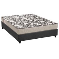 Conjunto Box Viúva: Colchão Espuma Ortobom D26 Physical Ultra Resistente + Base CRC Suede Gray(128x188)