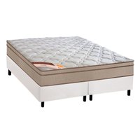 Conjunto Box Queen: Colchão Molas Castor Bonnel Revolution + Base CRC Courano White(158x198)