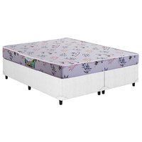 Conjunto Box Queen: Colchão Espuma Herval D28 St. Louis + Base CRC Courano White(158x198)