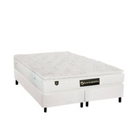 Conjunto Box Queen: Colchão Molas Luckspuma MasterPocket Ensacadas Lucksfaction Plus + Base CRC Courano White(158x198)