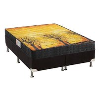 Conjunto Box Queen: Colchão Anatômico D Angelis Anjos D28 Pantanal + Base CRC Suede Black (158x198)