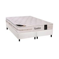 Cama Box Queen: Colchão Molas Pocket Ensacadas Castor Kingdom Aloe Vera + Base CRC Courano White(158x198)