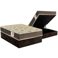 Conjunto Box Baú Casal: Colchão Espuma Orthoflex D33 Comfortpedic Line + Base CRC Suede Brown(138x188)
