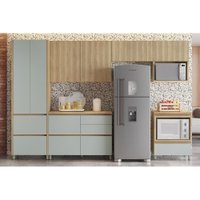Cozinha Completa Rainha Gourmet 6 Peças (3 Aéreos + 1 Paneleiro + 2 Balcões) C6P39 Nature/Verde - Nesher