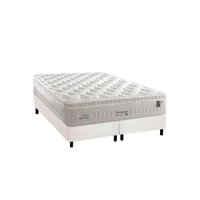 Cama Box Queen: Colchão Molas Anjos MasterPocket Ensacadas Impressione + Base CRC Courano White(158x198)