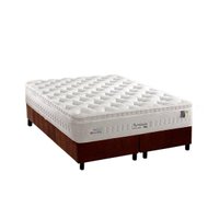 Cama Box Queen: Colchão Molas Anjos MasterPocket Ensacadas Impressione + Base CRC Suede Brown(158x198)