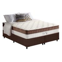 Cama Box Queen: Colchão Molas Anjos MasterPocket Ensacadas King Best Marrom + Base CRC Courano Brown(158x198)