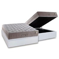 Conjunto Box Baú Casal: Colchão Molas D Angelis Anjos MasterPocket Ensacadas Richesse + Base CRC Courano White (138x188)