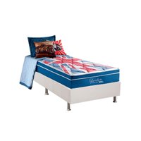 Cama Box Solteiro: Colchão Molas Anjos MasterPocket Ensacadas London + Base CRC Courano White(88x188)
