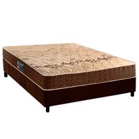 Conjunto Box Casal: Colchão Espuma D Angelis Anjos D28 Confort + Base CRC Suede Brown (138x188)