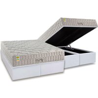 Conjunto Box Baú : Colchão Molas D Angelis Anjos Ensacadas MasterPocket King Best New + Base CRC Courano White (193x203)