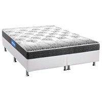 Conjunto Box Queen: Colchão Espuma Probel Guarda Costas Black + Base CRC Courano White(158x198)