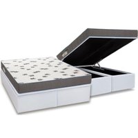 Conjunto Box Baú King: Colchão Espuma Ortobom D33 Light Saúde + Base CRC Courano White(186x198)