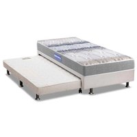Conjunto Box Solteiro: Colchão Espuma Probel D45 Guarda Costas Gray + Base CRC Courano White(88x188)